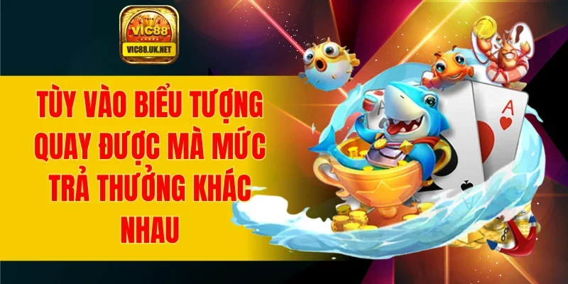 Tùy vào biểu tượng quay được mà mức trả thưởng khác nhau